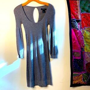 Arden B Silk Metallic Scoop Dress S